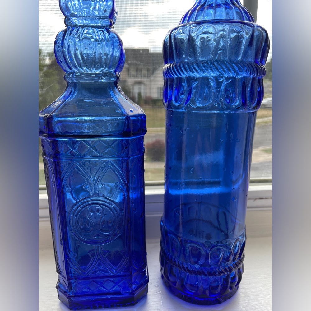 Two Blue Glass bottles